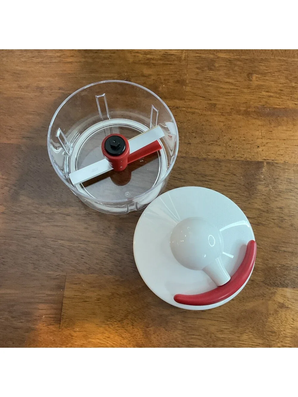 FOOD CHOPPER Speedy Kitchen Tool Onion Garlic Meat Vegetable with Red Cover